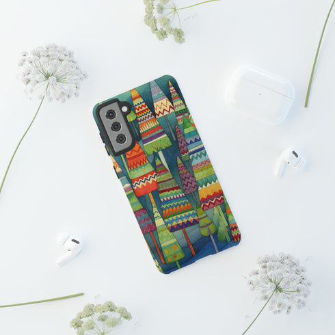 Knitted Christmas Trees - Impact Resistant Phone Case